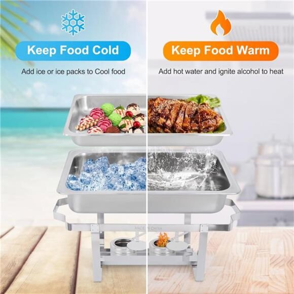 🍽️ 8QT Stainless Steel Chafing Dish – Buffet Warmer for Catering & Events ✨ - Picture 3 of 6